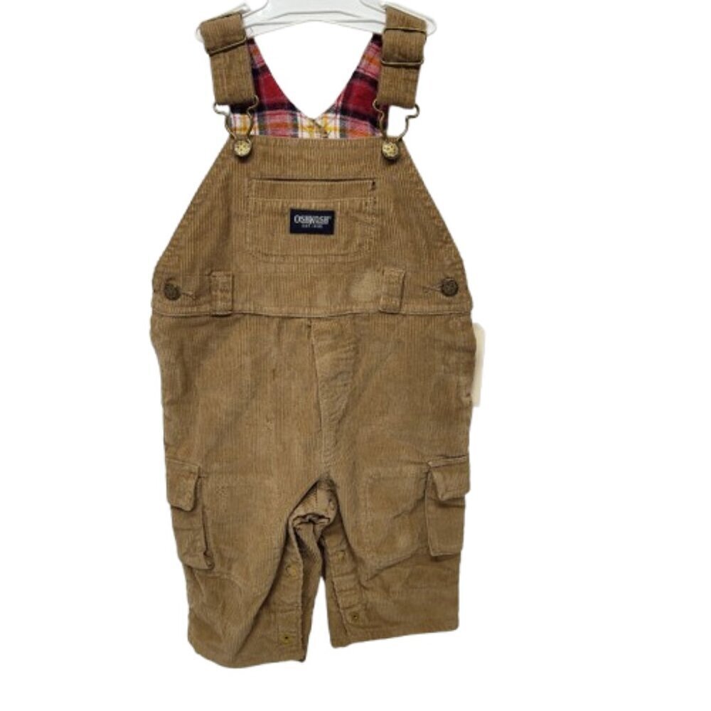 Vintage OshKosh Y2K Corduroy Baby Coverall 3-6 Month Brown NWT - Picture 3 of 10